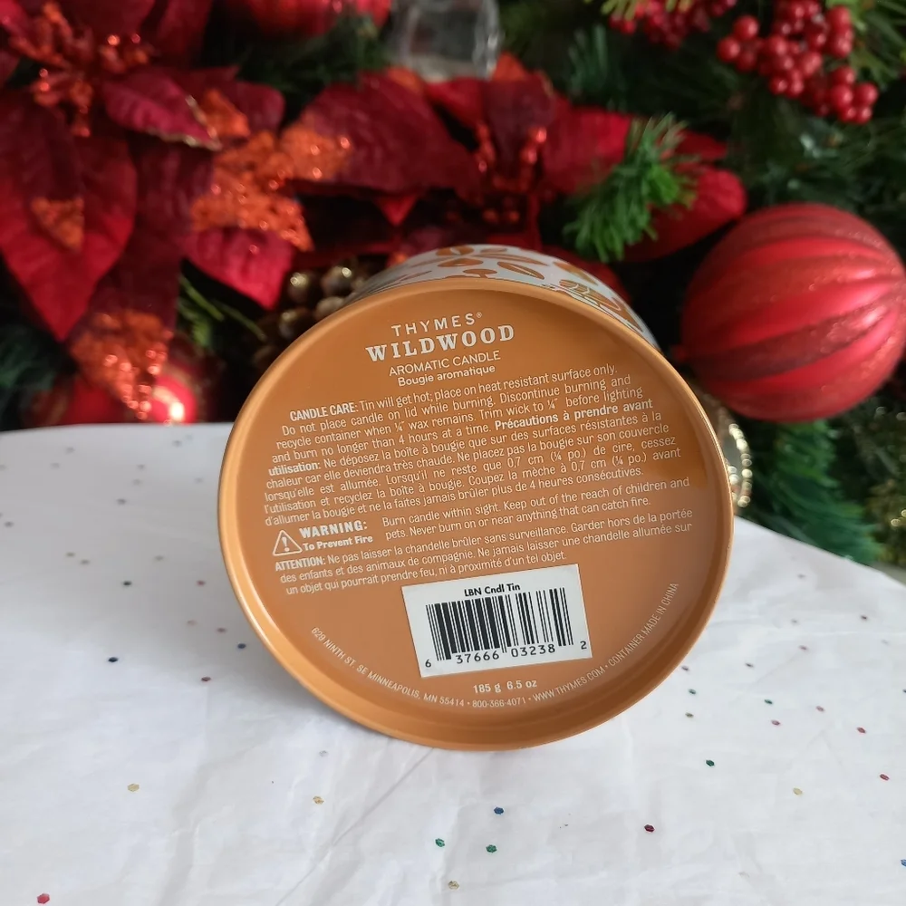 Thymes Wildwood Linden Blossom  &  Nectar Fragrance Candle~Metal Tin~6.5 oz